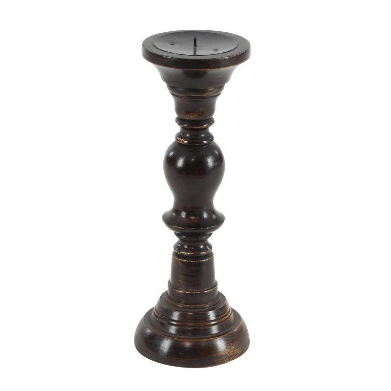 3 Piece Wood Tabletop Candlestick Set