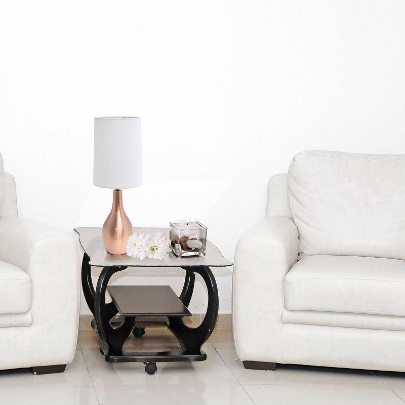 Simple Designs 1-Light Tear Drop Table Lamp Rose Gold: Bedroom, Accent Table, No Assembly Required