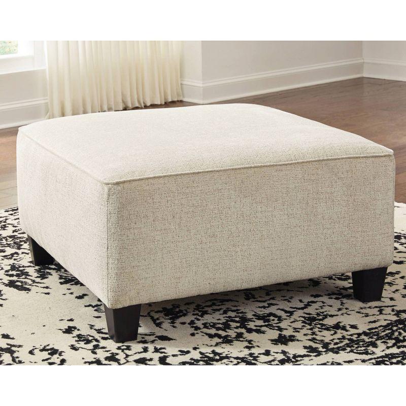 Oversized Abinger Accent Ottoman Natural - Signature Design by Ashley: Modern Square Upholstered Bench, Textured Finish