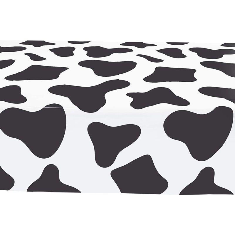 Blue Panda 3-Pack Farm Cow Print Disposable Plastic Tablecloth Table Cloth 54"x108" Party Supplies