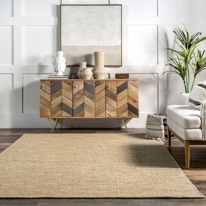 Nuloom Alessi Hand Woven Cotton Indoor Area Rug, 5' x 8', Beige
