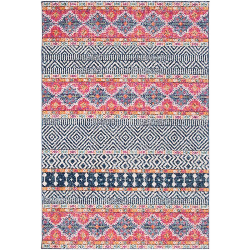 Madison MAD797 Non-Shedding Power Loomed Indoor Area Rug - Navy/Ivory - 5'3"x7'6" - Safavieh