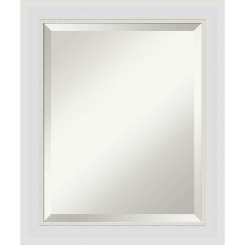 20" x 24" Flair Framed Bathroom Vanity Wall Mirror Soft White - Amanti Art: Modern Rectangle, Satin Finish, No Assembly Required