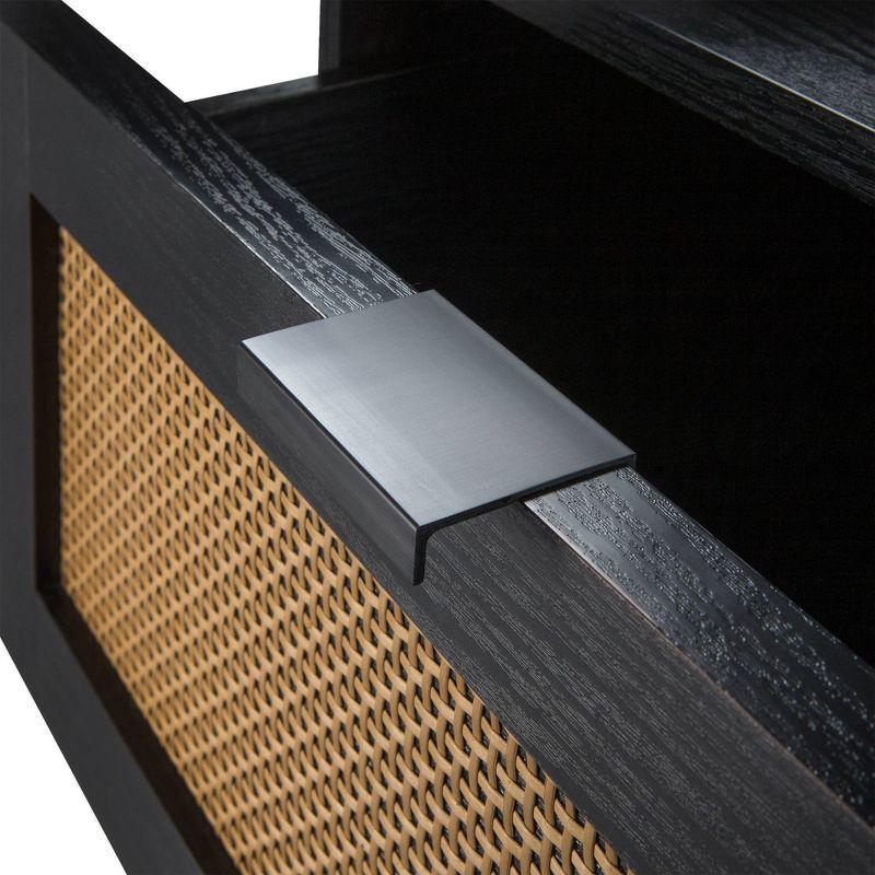 Sango Sango Orre 2-Drawer Solid Wood Nightstand, With Rattan, Cylicndrical Wooden Legs