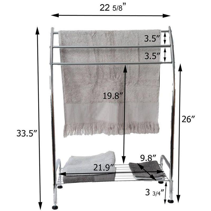 Evideco Free standing Curved 3 Tier Towels Stand with Shelf Chromed Metal & Reviews | Wayfair