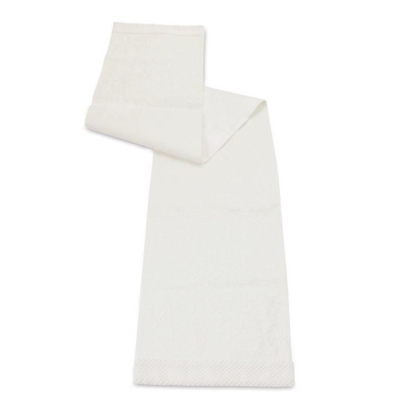 White Polyester Snowflake Winter Table Runner 72"L