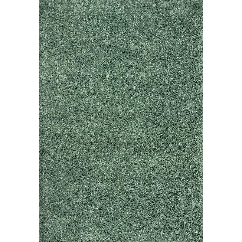 Kara Green Solid Shag 2' x 3' Synthetic Area Rug