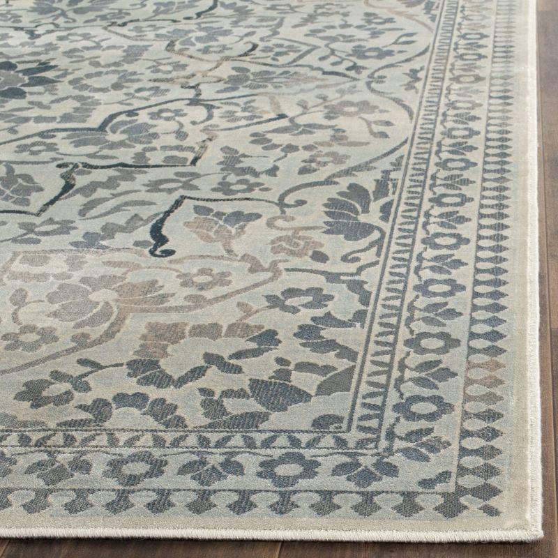 Vintage VTG175 Power Loomed Indoor Skid-Resistant Area Rug - Cream/Light Blue - 4'x5'7" - Safavieh