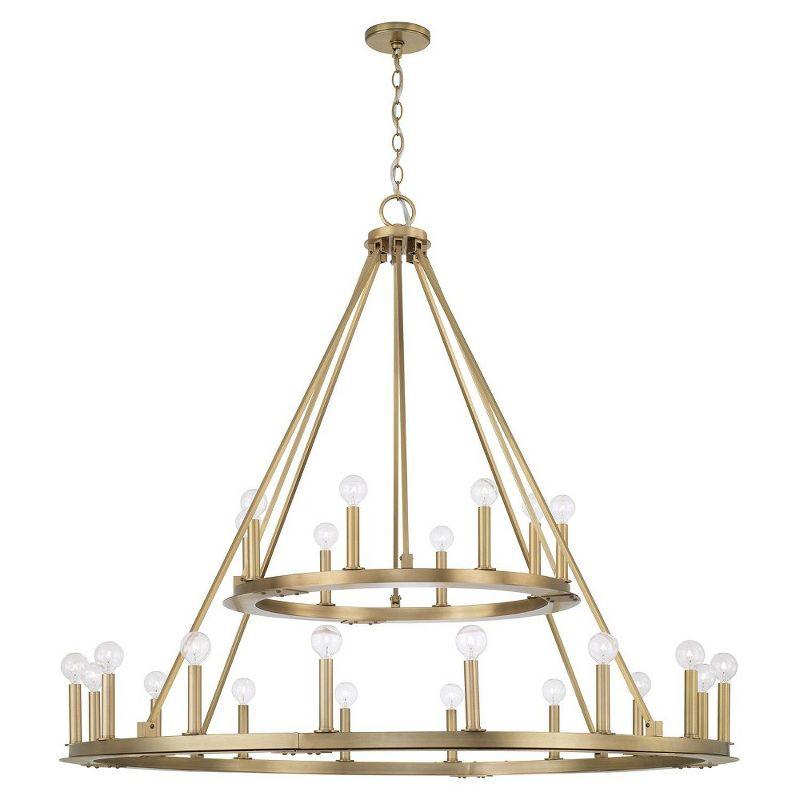 Pearson Aged Brass 24-Light Two-Tier Chandelier