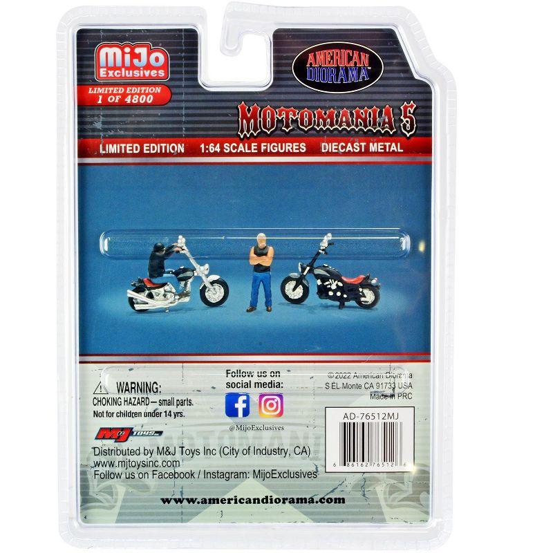 "Motomania 5" 4 piece Diecast Set (2 Figures and 2 Motorcycles) Limited Ed to 4800 pcs for 1/64 Scale Models by American Diorama