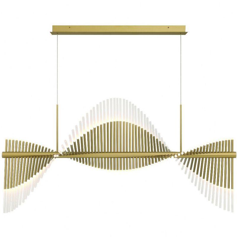 Voltik Gold Double Helix LED Chandelier with Frosted Acrylic Shades