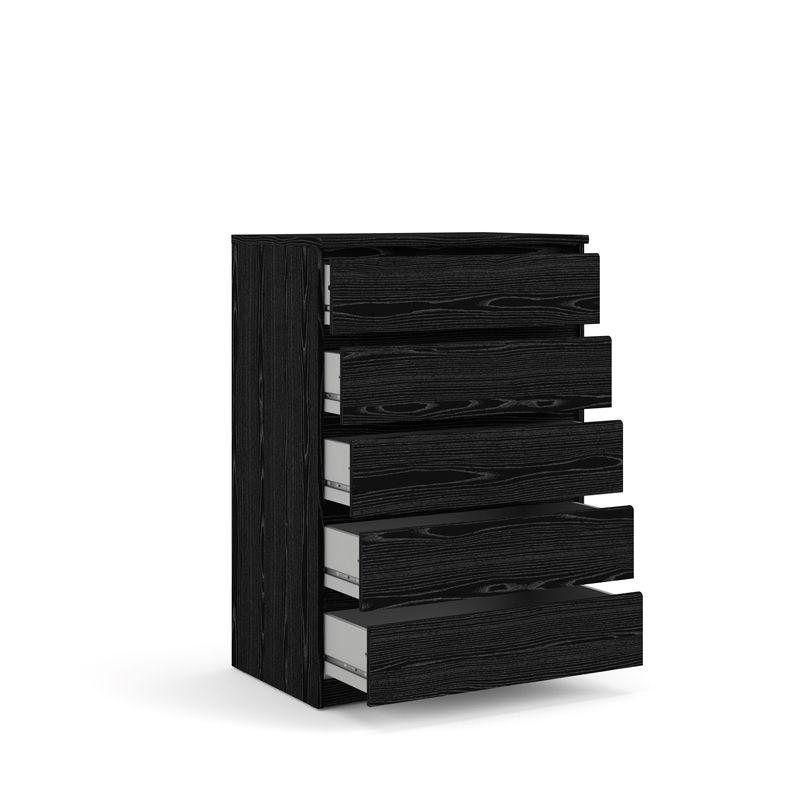 Wood Scottsdale 5 Drawer Chest in Black Woodgrain-Tvilum