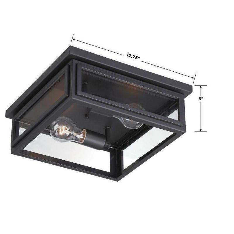 Crystorama Matte Black 2 - Bulb Outdoor Flush Mount