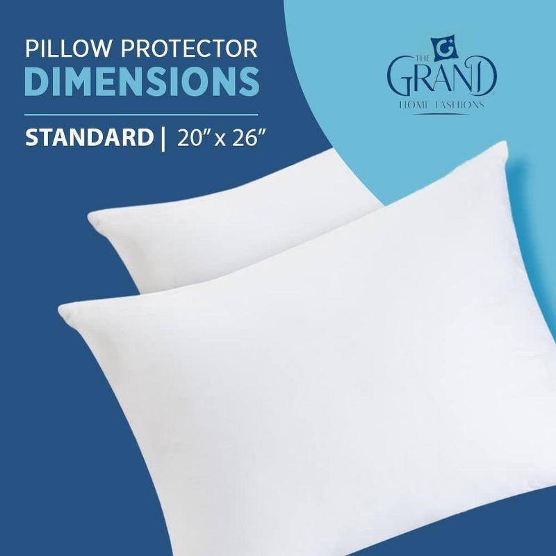 Standard White Hypoallergenic Poly-Cotton Pillow Protector Set