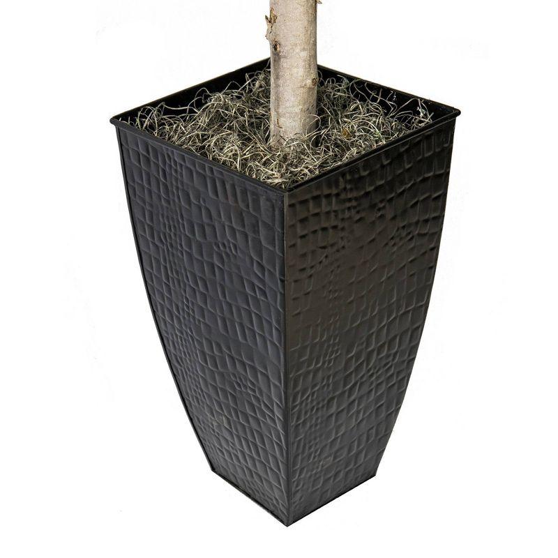 LCG Florals 6' Artificial Metal Ficus Planter in Black: Indoor Faux Foliage, No Assembly, Unlit