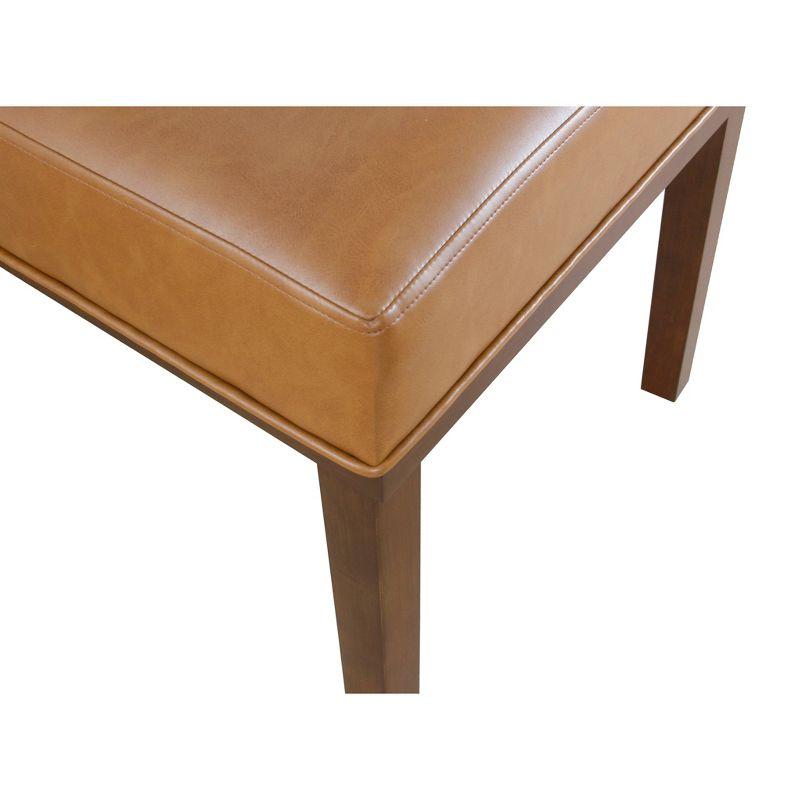 Kolbe Dining Chair Carmel Faux Leather - HomePop: Espresso Legs, PVC Upholstery, Spot Clean
