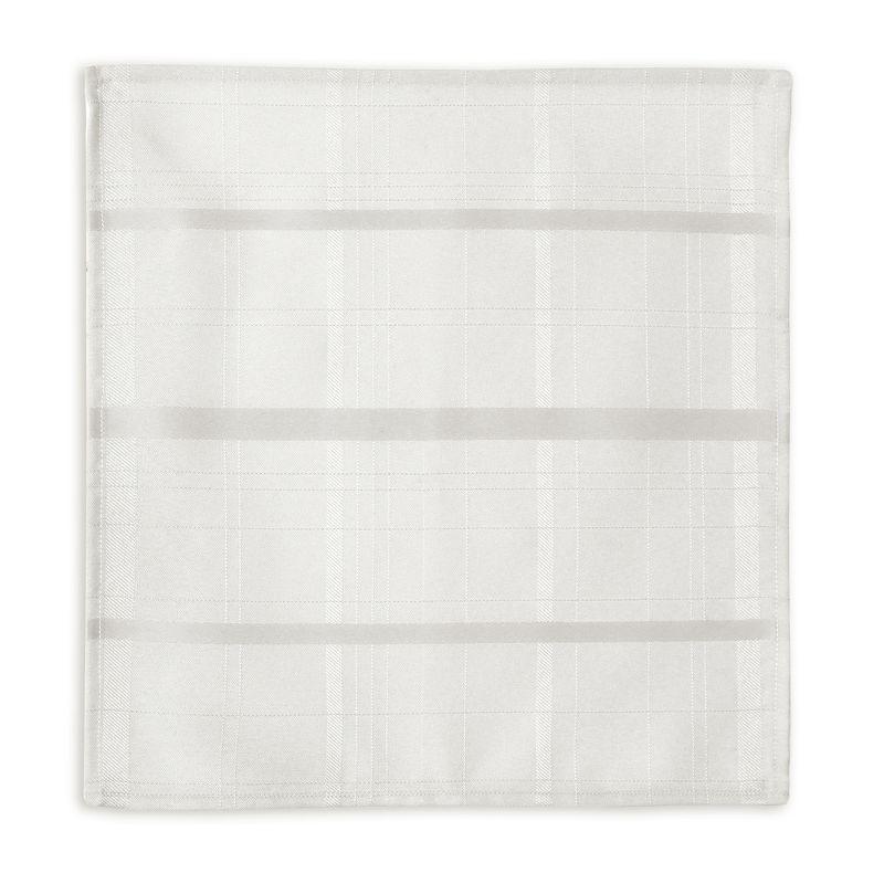Elegance Plaid Stain Resistant Napkin Set of 4 - 17" x 17" - White - Elrene Home Fashions