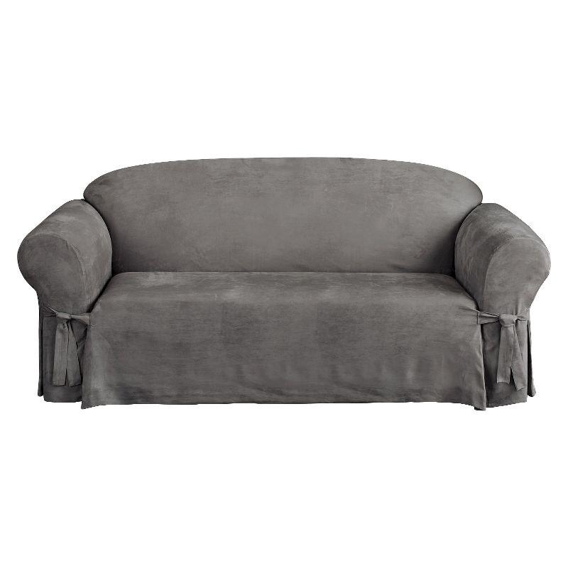 Soft Suede Box Cushion Sofa Slipcover