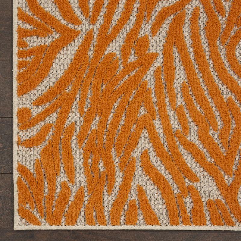 Sunlit Zebra Orange 5' x 7' Reversible Outdoor Area Rug