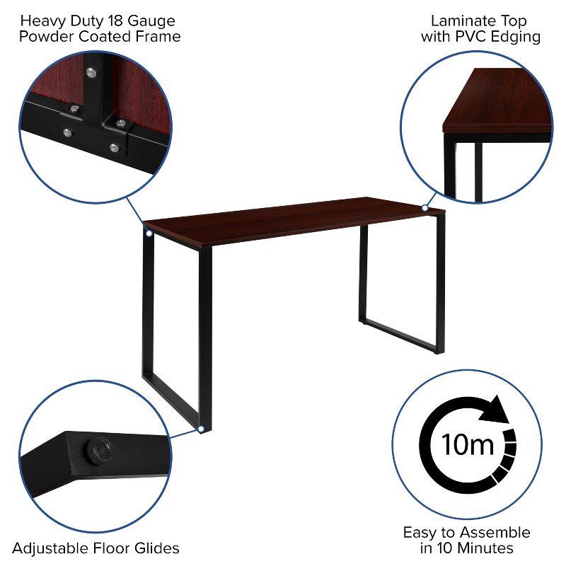 Flash Furniture Modern Commercial Grade Desk Industrial Style Computer Desk Sturdy Home Office Desk - 55" Length