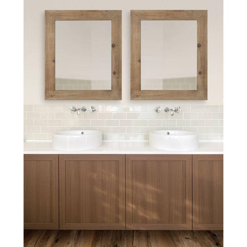 30" x 36" Garvey Wood Framed Wall Mirror Rustic Brown - Kate and Laurel