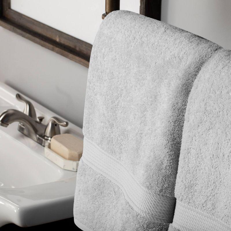Luxury Egyptian Cotton Heavyweight Ultra-Plush Bath Towel Set of 2, Silver - Blue Nile Mills