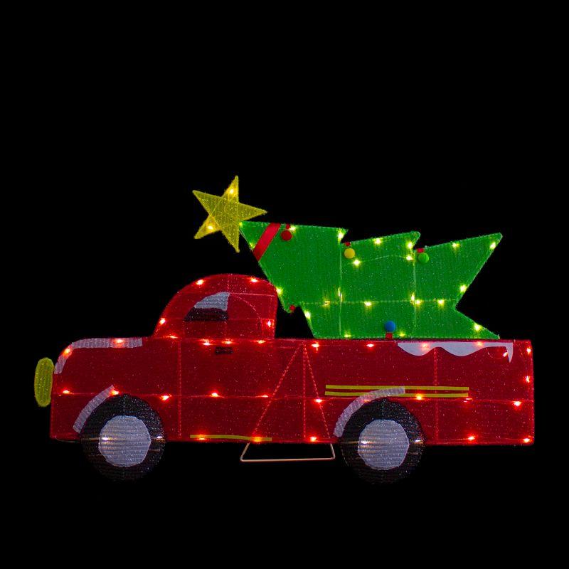 Northlight 36" LED Lighted Red Truck with Christmas Tree Outdoor Decoration