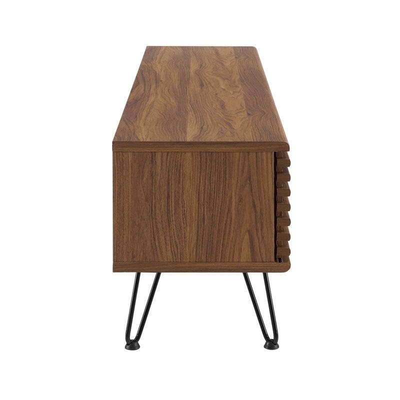 Render 59" Walnut Grain Media Console with Hairpin Legs