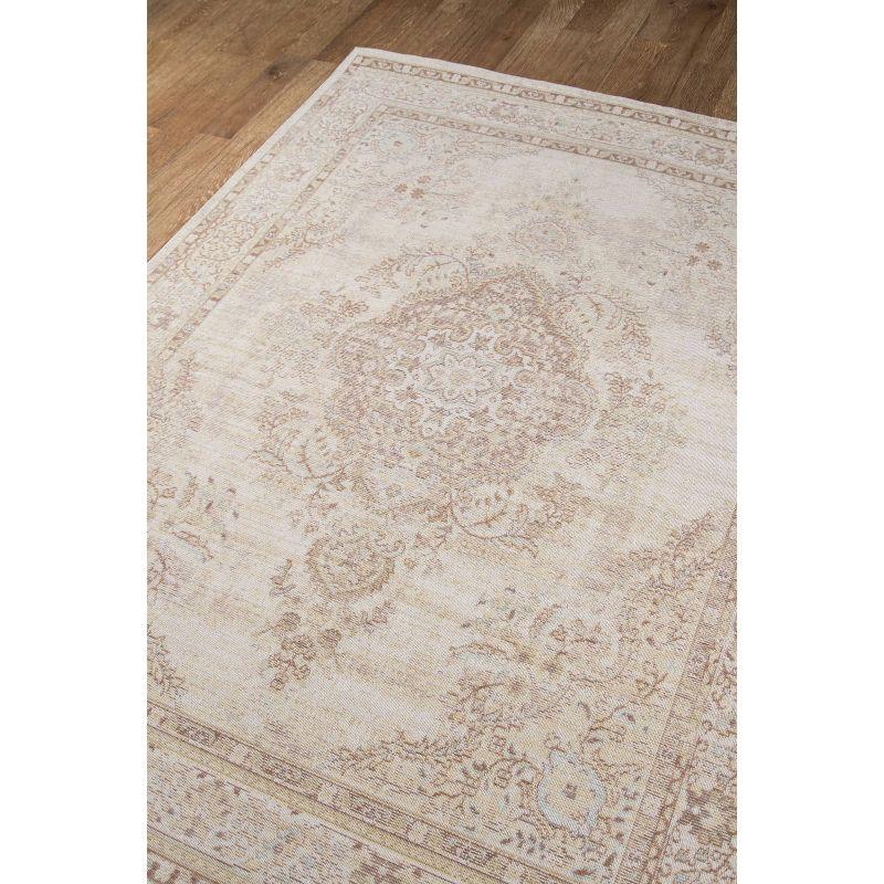 Momeni 2'7"x8' Isabella Kimora Machine Loomed Runner Rug Ivory: Geometric Medallion Pattern, Low Pile, Indoor Use