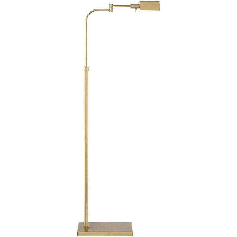 Warm Gold 54'' Adjustable Metal Pharmacy Floor Lamp with Swing Arm