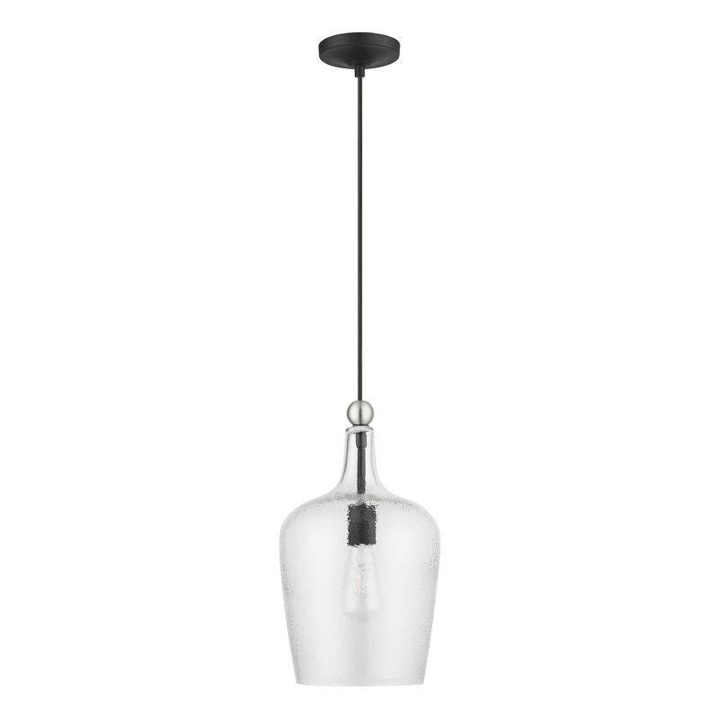 Livex Lighting Avery 1 - Light Pendant in  Black/Brushed Nickel