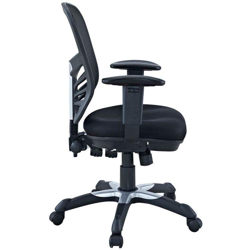 Articulate Mesh Office Chair Midnight Black - Modway: Ergonomic, Adjustable Arms, Swivel Desk Chair
