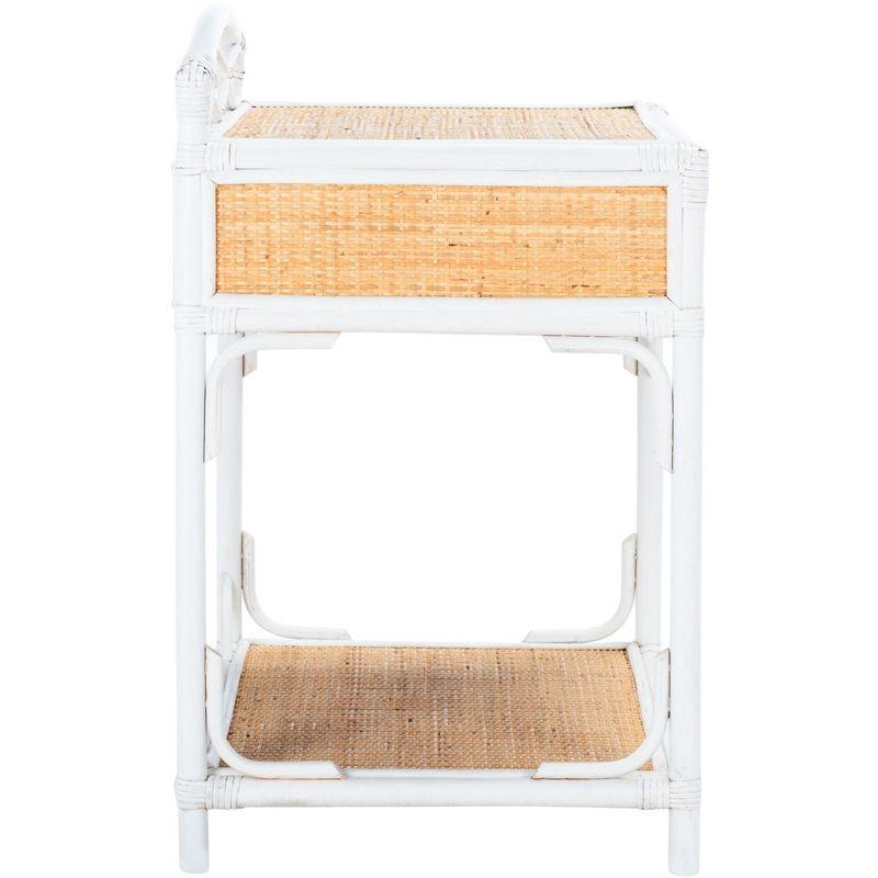 Roya 1 Drawer 1 Shelf Nightstand - NST4005 - White/Natural - Safavieh