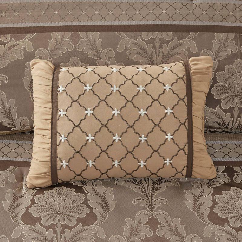 Bellagio Brown and Gold Queen Jacquard Comforter Set