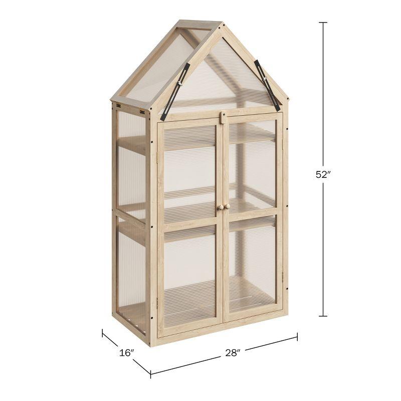 Adjustable Wood Frame Cold Frame Greenhouse with Shelves