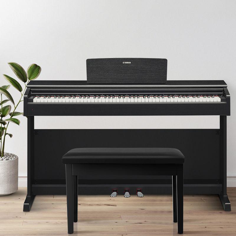 Tangkula PU Leather Piano Bench Solid Wood Padded Double Duet Keyboard Seat w/ Storage Box Black
