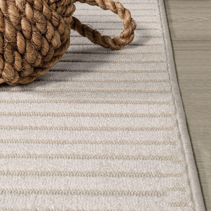 JONATHAN Y Aarhus High-Low Minimalist Scandi Striped Indoor/Outdoor Area Rug