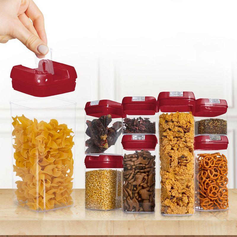 Cheer Collection Airtight Food Storage Containers, Set of 7 (Red)