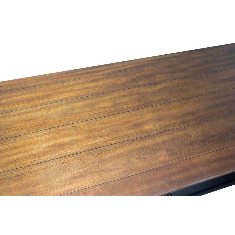 Martin Furniture Hartford L Shaped Pedestal Desk Brown: Executive Office Workstation with Metal Hardware