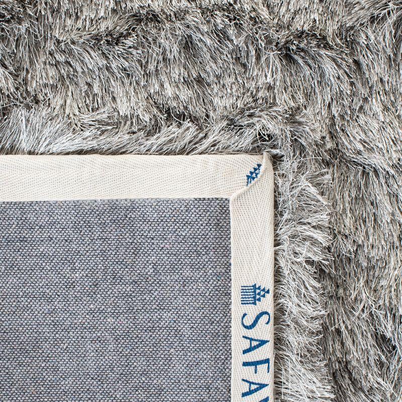 Paris Shag SG511 Hand Tufted Indoor Area Rug - Silver - 5'x7' - Safavieh