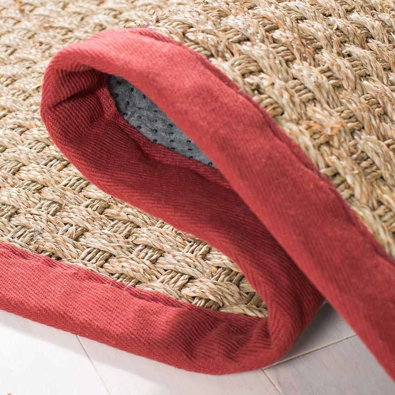 Natural Fiber NF114 Power Loomed Indoor Runner Rug - Natural/Red - 2'6"x6' - Safavieh.