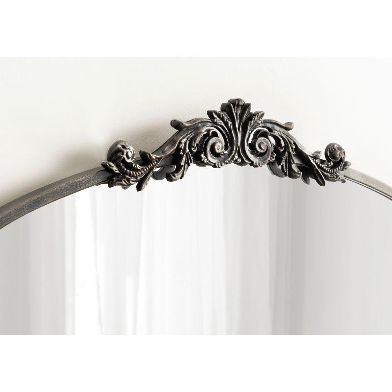 Kate & Laurel All Things Decor 33"x26" Arendahl Traditional Arch Mirror with Shelf Black