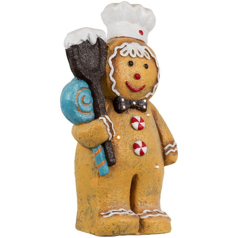 Northlight LED Lighted Glittered Gingerbread Snowman Chef Christmas Figure - 17.5"