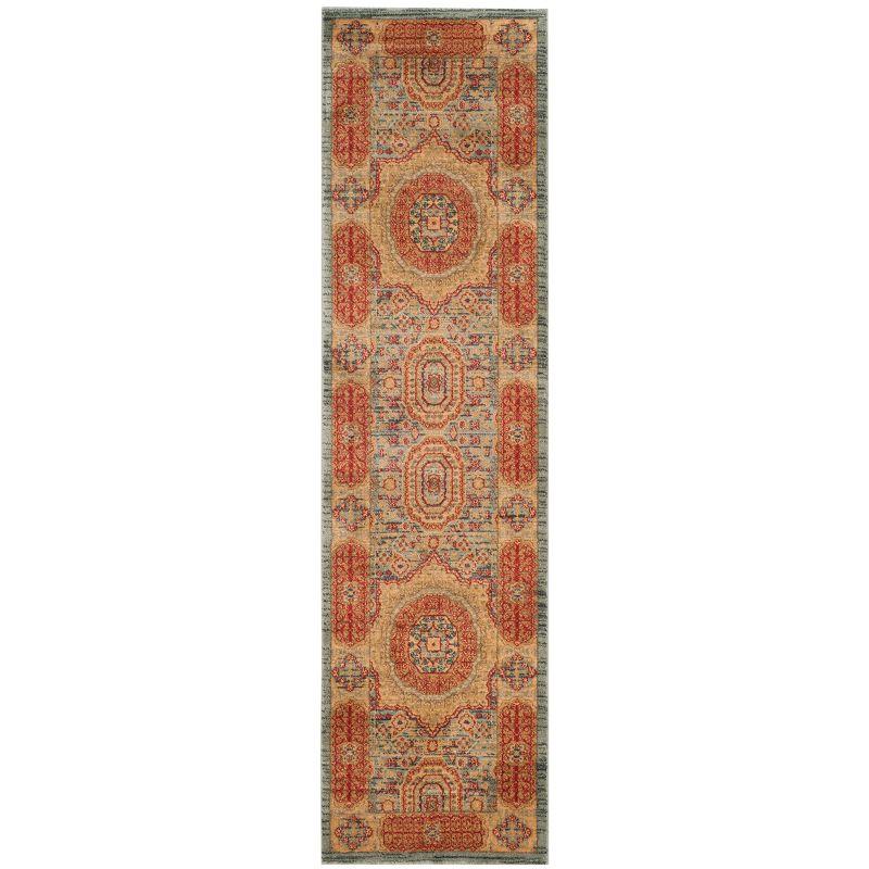 Mahal MAH622 Power Loomed Runner Rug - Navy/Red - 2'2"x10' - Safavieh.