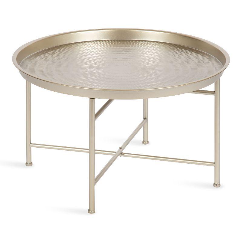 Mahdavi 26" Round Silver Metal Coffee Table