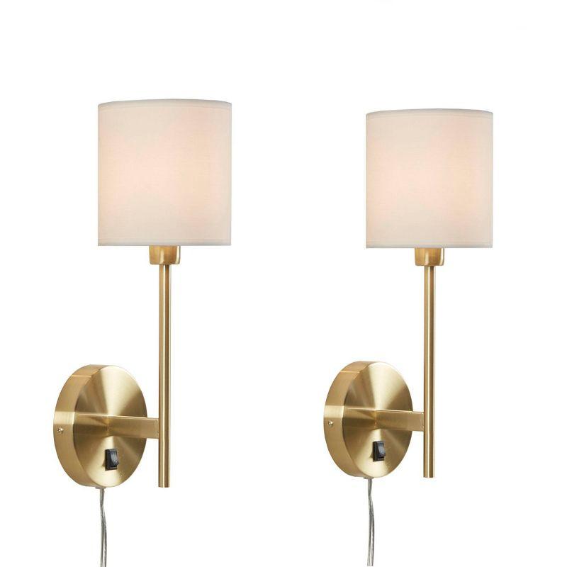Hampton Hill Conway Metal Wall Sconce with Cylinder Shade (Set of 2)