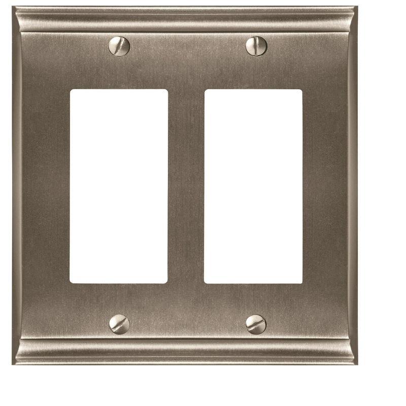 Satin Nickel 2-Gang Decorative Rocker Wall Plate