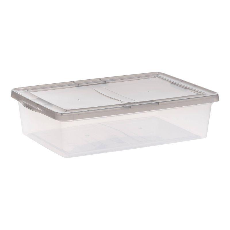 Clear Stackable Plastic Underbed Storage Bins with Lids, Set of 6