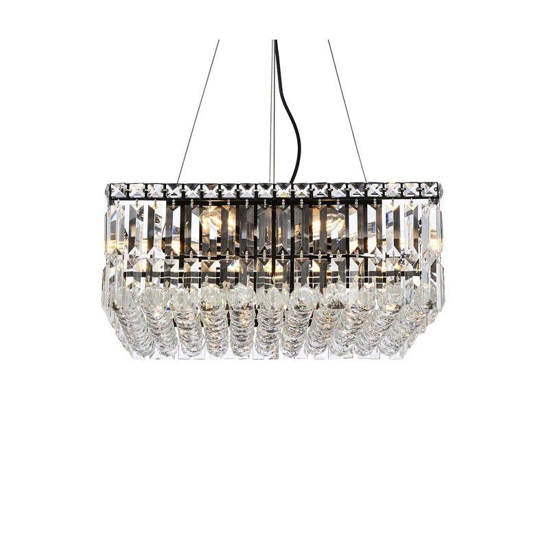 Maxime 20-Inch Black Metal and Crystal Chandelier