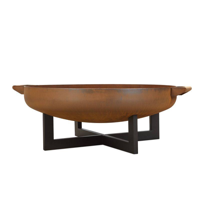 La Porte 21" H x 36.8" W Steel Wood Burning Outdoor Fire Pit with Lid